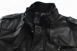 New High Quality Men's Spring Eco-Friendly Windproof Breathable Leather <b>Jacket</b> with Front Logo Casual Street Style - Product Image 2