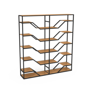 Étagère industrielle moderne en métal avec étagères en bois, grand présentoir ouvert pour le rangement, idéal pour le salon, le bureau, la décoration intérieure de la maison - Product Image 3