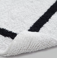 Tapis de bain réversible multicolore moderne, super absorbant, lavable, en coton doux, à poils touffus, motif rectangulaire, pour la maison et l'hôtel