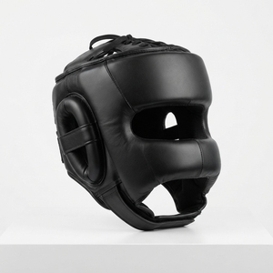 Casque de boxe en cuir de qualité supérieure, professionnel, avec lacets sur le dessus et protection des joues - Product Image 2