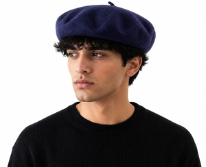 Béret unisexe personnalisable en laine douce, style français, classique, décontracté, chaud et confortable, sensation douce - Product Image 1