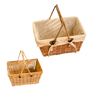 Cesta de Almacenamiento de Mimbre Ecológica con Forro Suave y Soporte Metálico, Hecha en Vietnam - Product Image 1