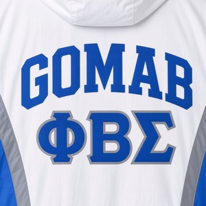 Phi Beta Sigma <b>Royal</b> <b>Blue</b> White Pullover Windbreaker <b>Jacket</b> <b>Men</b> Greek Fraternity Hooded Embroidery Lightweight Anorak - Product Image 5