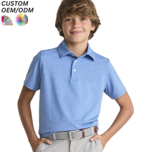 Vêtements de sport scolaires pour enfants, polos à manches courtes pour garçons, été, personnalisés, respirants, séchage rapide, polyester/coton - Product Image 5