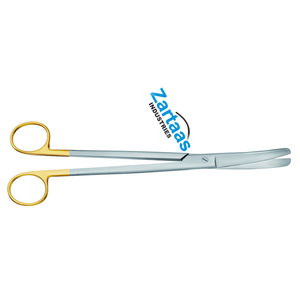 Ciseaux chirurgicaux incurvés TC SIMS en acier inoxydable de haute qualité, manche plaqué or, 20 cm, instruments chirurgicaux, fabricant et exportateur - Product Image 2