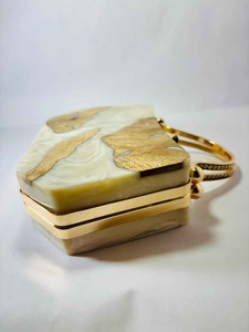 Handcrafted Waterproof Eco-Friendly Pearl Embellished Resin Clutch Customized Shape Model Pattern Fashion Elegant Mother's Day - Product Image 3
