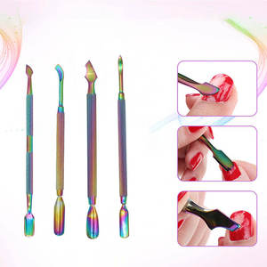 Empujadores de Cutículas de Doble Punta Multicolores Personalizados de Alta Calidad, Herramientas de Manicura y Pedicura de Acero Inoxidable para Arte de Uñas - Product Image 3