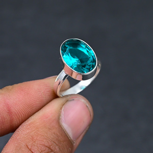 Blue <b>925</b> <b>Silver</b> Luxury Gemstone <b>Rings</b> for Party - Product Image 4