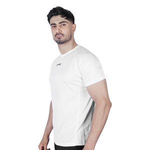 Camiseta de Hombre Caprio, Blanca, Manga Corta, Cuello Redondo, Tejida, 100% Algodón, Logotipo con Letras en el Frente, Transpirable, Secado Rápido, Corte Regular, Casual - Product Image 2