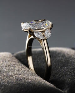 Igi/gia แล็บตัดเพชรวินเทจ14K สีเหลืองแหวนแต่งงาน/งานหมั้นใส่ได้ทั้งชายและหญิงสีขาวทองคุณภาพดีสำหรับงานปาร์ตี้ครบรอบ-คุ้มค่า - Product Image 2