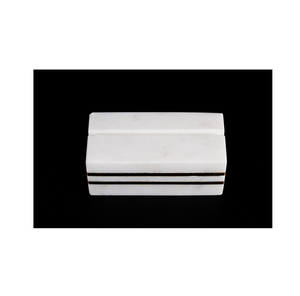 Diseño atractivo, tarjetero de mármol blanco y forro negro, ideal para tarjetas de presentación y de negocios, el mejor para regalos promocionales de oficina a precio económico. - Product Image 1