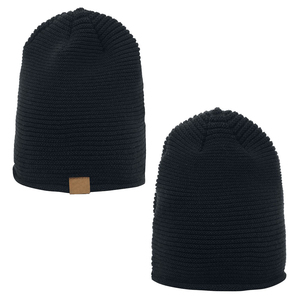Gorro de Punto Acrílico Negro Unisex, Gorro Casual de Invierno de Color Sólido, Talla Adulto 56-58CM, Tejido a Mano - Product Image 5