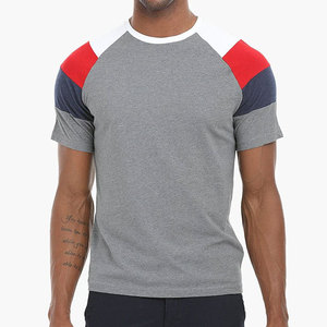 T-shirt Streetwear OEM en gros à empiècements, Nouveau design 2026, Vêtement décontracté, Col rond, T-shirt pour homme, Meilleures ventes, En vente - Product Image 1