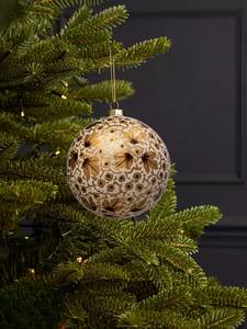 Boule de Noël en papier mâché kashmiri peinte à la main – Motif coccinelle florale - Product Image 5