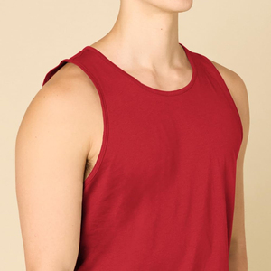 Débardeur en coton tricoté respirant sans manches pour homme, coupe classique ample, idéal pour l'entraînement estival - Product Image 4