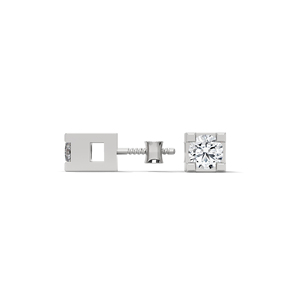 White Gold Moissanite Earrings Round Cut <b>Stud</b> Ear Jewelry for Women Gift Party Wear - Product Image 3