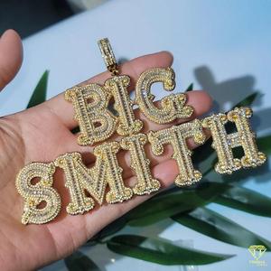 Luxury Moissanite Diamond " DEX " Letter Pendant With Rope Chain Full Iced Out Hip Hop Necklace Jewelry - Product Image 4