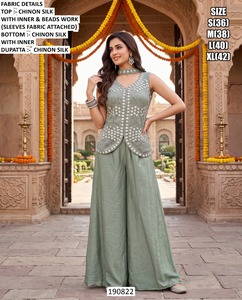 Elegant Beige Bandhani Simar <b>Silk</b> <b>Kurta</b> with Beads Work Quick Dry Floor-Length Regular Fit for Women India Pakistan Wedding - Product Image 5