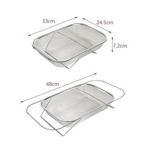 Panier égouttoir en acier rectangulaire pour évier, grande corbeille de séchage en maille pour fruits et légumes, 30x20x6 CM - Product Image 1