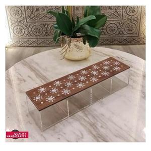 Boîte de rangement décorative multifonctionnelle de luxe moderne et durable, faite à la main, en bois d'acacia, nacre et acrylique, personnalisable, pour le Ramadan - Product Image 2