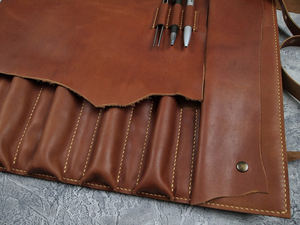 Vintage Leather Knife <b>Roll</b> for Chefs and Professionals Knife Wrap <b>Tool</b> <b>Roll</b> Genuine Leather <b>Roll</b> LKR-0274 - Product Image 3