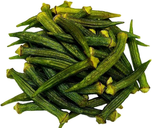 Venta al por mayor: Okra verde frita crujiente, snack vegetal, adorno para ensaladas, arroz y comidas, bolsa de 500g - Product Image 1