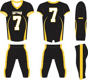 Nouveaux ensembles d'uniformes de football américain personnalisés à impression numérique, manches courtes, spandex/polyester, col en V, haute qualité, personnalisables, taille plus - Product Image 6