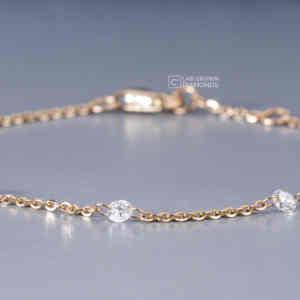 Pulsera de Cadena de Plata S925 de Lujo con Moissanita Redonda de Corte Brillante para Mujer, Calidad VS EF, Cinco Piedras, Regalo de Aniversario/Boda - Product Image 3