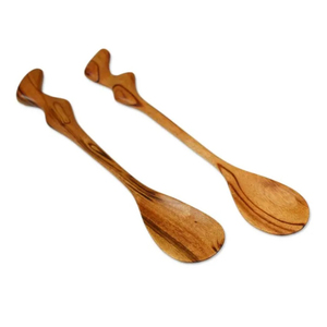 Wooden Spoons Set Natural Finish Minimalist Design Short Handle Durable Tea Spoon Utensils Spoons Handmade On Sale - Product Image 5