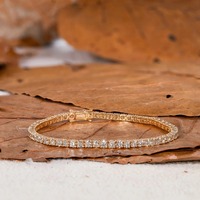 Pulsera de Diamantes Cultivados en Laboratorio, Corte Brillante Redondo, con Certificado IGI, Joyería de Lujo para Mujer