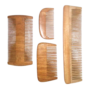 Peine de madera de neem de tamaño de bolsillo para el cuidado diario de la barba, el cabello y masaje del cuero cabelludo para hombres - Product Image 4