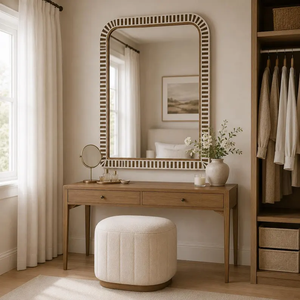 Marco de espejo con incrustaciones de hueso hecho a mano - Elegante decoración de pared artesanal con incrustaciones de hueso - Product Image 4