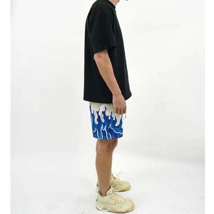 Pantalones Cortos Deportivos para Hombre, Color Beige, con Estampado de Llamas, Cierre con Cordón, Secado Rápido, Estilo Casual, Cintura Media, Tejido de Tela - Product Image 6