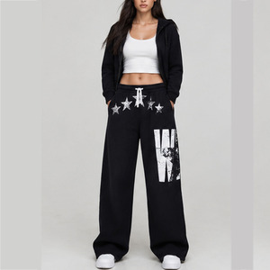 Pantalones Deportivos de Pierna Ancha para Mujer, Personalizados con Serigrafía, de Poliéster y Algodón, Estilo Casual Urbano, OEM - Product Image 6