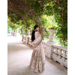 Ensembles pour femmes de créateur, haut en faux georgette lourd pur, palazzo et dupatta pour un look de soirée - Product Image 3