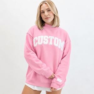 Sweat-shirt à col montant pour femme, en tissu respirant et confortable, surdimensionné, avec lettres brodées personnalisées, service OEM ODM - Product Image 5