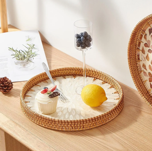 Plateau de service en nacre pour mariage, personnalisé, prix le plus bas, organiseur de salle de bain, plateau de rangement de bureau - Product Image 1