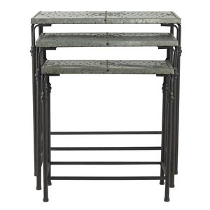 Set di 3 tavolini impilabili Gilbert in metallo per piante - Misure L24x14x26 M21.5x11.5x23 S19x9x20 - Product Image 3