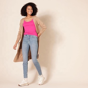 Camiseta de Punto Rosa para Mujer, Talla Grande, Cuello Redondo, Color Sólido, Informal, para Otoño, Transpirable, Ecológica, de Secado Rápido, Marca Ever Glow - Product Image 3