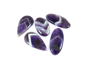 Radha Arts Chevron Amethyst Natural Cabochons Gemstone for Jewelry Making Pendant High Quality Purple Color 20mm-35mm Size - Product Image 3