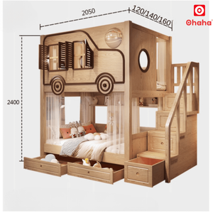 Cama litera inteligente premium Ohaha con diseño de coche para niños - GTTM045 - Product Image 3