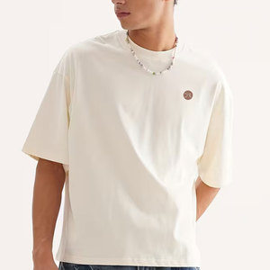 เสื้อยืดทรงบ็อกซี่ผ้าคอตตอนหนานุ่มสำหรับผู้ชาย สไตล์หรูหรา ใส่สบาย แฟชั่นสตรีท เสื้อผ้าพื้นฐานที่ต้องมี - Product Image 3