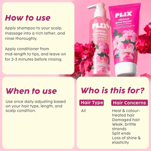 Champú y acondicionador a base de hibisco para reparación del cabello, combo de hidratación profunda, cuidado capilar suave y fuerte, kit de 2 piezas, Hibiscus Bond - Product Image 1