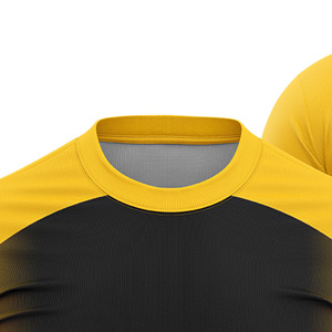 Custom Sublimated <b>Soccer</b> Jersey Men Yellow Black Dot Pattern Crew Neck Short Sleeve Moisture Wicking Regular Fit Lightweight - Product Image 2