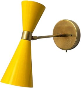 Modern Double Side <b>Wall</b> <b>Sconce</b> Yellow Cone Brass Fixture Gold Plated Home Decoration <b>Light</b> - Product Image 3