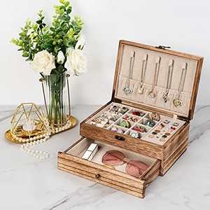 Pine Wood Rustic Farmhouse Jewelry Box Copper Hardware Wholesale - Product Image 3