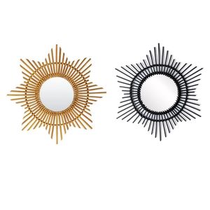 Sunburst Wall Mounted Wall Accessories Bamboo Rattan Mirror For Livingroom Decor - Product Image 4