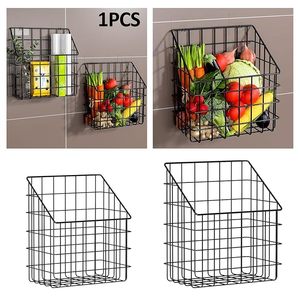 <b>Wall</b> <b>Mounted</b> Metal Wire Storage Basket Organizer with Handle for <b>Kitchen</b> Pantry Bathroom <b>Cabinet</b> Closet Home Organization - Product Image 3
