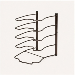 Metal Pan Organizer Rack for Kitchen 5-Tier <b>Pot</b> and Pan <b>Holder</b> Stand Space-Saving Rust-Resistant Cookware Storage Rack - Product Image 2