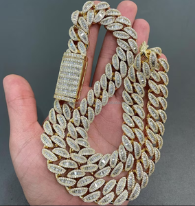 Chaîne cubaine Hip Hop de luxe avec 14 Kt or rose Moissanite bijoux en diamant taille brillant VVS clarté pour les occasions de fête - Product Image 5